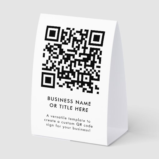 Plaque De Table QR Code Table Tent | Business Tabletop Paper Sign (Recto)