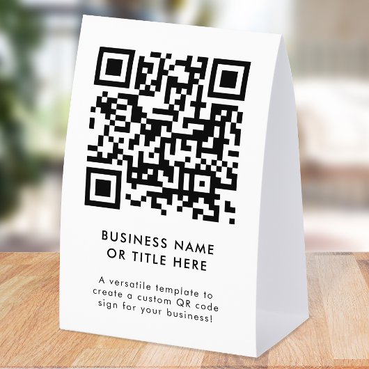 Plaque De Table QR Code Table Tent | Business Tabletop Paper Sign