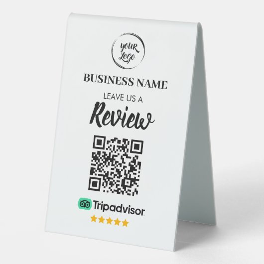 Plaque De Table Qr Code TripAdvisor - Révisions commerciales (Verso)