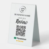 Plaque De Table Qr Code TripAdvisor - Révisions commerciales (Recto)