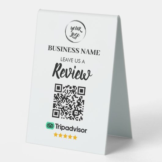 Plaque De Table Qr Code TripAdvisor - Révisions commerciales (Recto)
