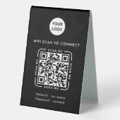 Plaque De Table QR Code Wifi | Business Logo Scan to Connect (Verso)