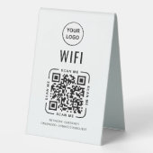Plaque De Table QR Code Wifi | Business Logo Scan to Connect  (Verso)
