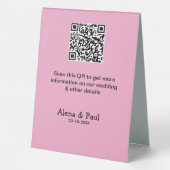 Plaque De Table QR Enregistrer notre date ajouter photoname date n (Verso)