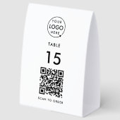 Plaque De Table QR Table Tent Sign | Restaurant Cafe Scan to Order (Recto)