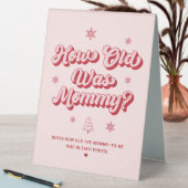 Plaque De Table Quel âge avait maman Noël Baby shower Jeu (En SItu (Tableau))