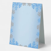 Plaque De Table Quinceañera Ice Blue Silver Winter Snowflake (Verso)