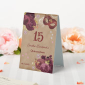 Plaque De Table Quinceañera Masquerade, Roses anglaises de Bourgog (In SItu (Mariage))