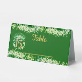 Plaque De Table Quinceanera Sage Green Élégante princesse (Verso)