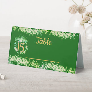 Plaque De Table Quinceanera Sage Green Élégante princesse