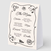 Plaque De Table Quirky & Whimsical Menu (Arrière)