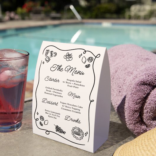 Plaque De Table Quirky & Whimsical Menu (Insitu (sur table))