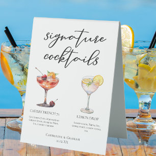 Plaque De Table Rafraîchir Fruit Signature Cocktails Menu Mariage