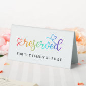 Plaque De Table Rainbow Heart Script réservé Mariage LGBT (In SItu (Mariage))