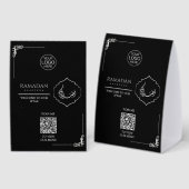 Plaque De Table Ramadan Kareem Iftar Code QR Panneau de Table | Pe (Recto/verso)