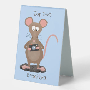 Plaque De Table Rat drôle avec dessin animé de la caméra