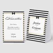 Plaque De Table Rayures noires et blanches Accessoires de mariage (Recto/verso)