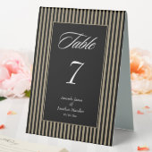 Plaque De Table Rayures noires et vertes élégantes (In SItu (Mariage))