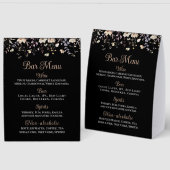 Plaque De Table Réception de mariage bohème noir à floraison éléga (Recto/Verso)