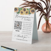 Plaque De Table Réception de mariage de tournesol rustique Venmo C (En SItu (Tableau))