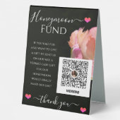 Plaque De Table Réception de mariage élégant Venmo Honeymoon Fund (Verso)