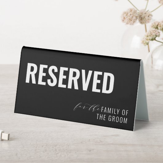 Plaque De Table Réception de mariage noir gras réservée (En SItu (Tableau))