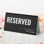 Plaque De Table Réception de mariage noir gras réservée (In SItu (Mariage))