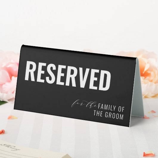 Plaque De Table Réception de mariage noir gras réservée (In SItu (Mariage))