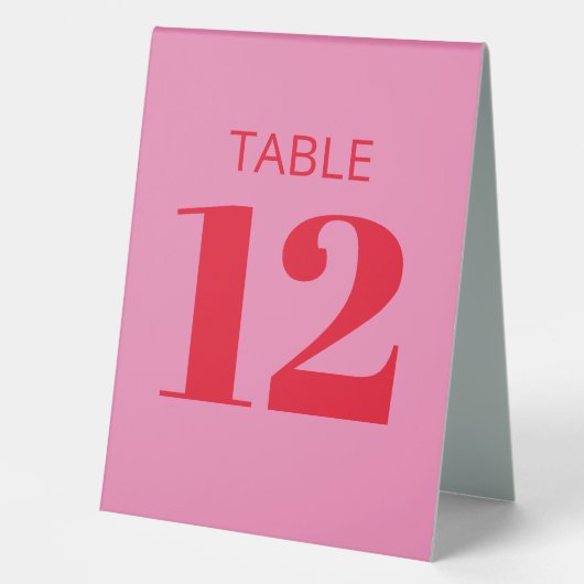 Plaque De Table Réception moderne en rose vif et rouge (Recto)