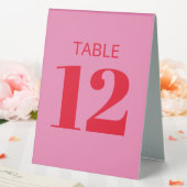 Plaque De Table Réception moderne en rose vif et rouge (In SItu (Mariage))