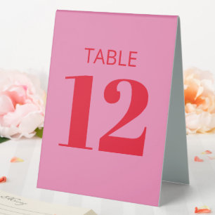Plaque De Table Réception moderne en rose vif et rouge