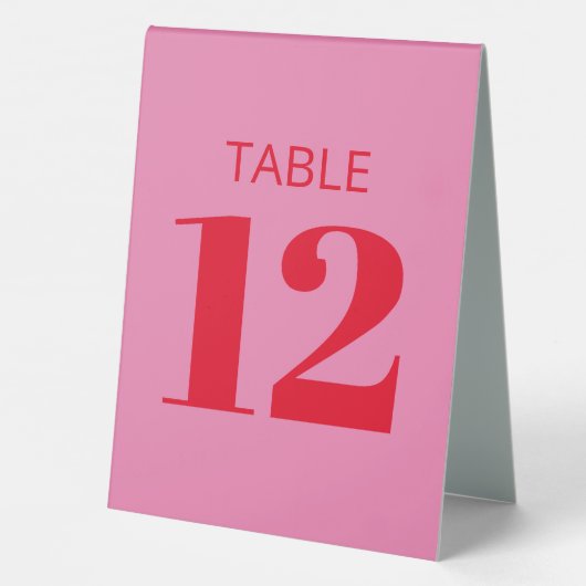 Plaque De Table Réception moderne en rose vif et rouge (Verso)