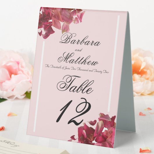 Plaque De Table Réception romantique Pétale Rose rose (In SItu (Mariage))