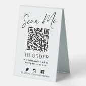 Plaque De Table Recherche de code QR pour le menu et le numéro de (Recto)