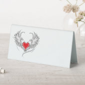 Plaque De Table Red Angel Coeur avec ailes (En SItu (Tableau))