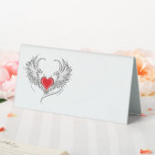 Plaque De Table Red Angel Coeur avec ailes (In SItu (Mariage))