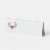 Plaque De Table Red Angel Coeur avec ailes (Verso)