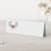 Plaque De Table Red Angel Coeur avec ailes (En SItu (Tableau))