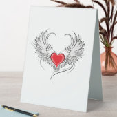 Plaque De Table Red Angel Coeur avec ailes (En SItu (Tableau))