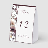 Plaque De Table Red Blush Floral Wedding Elegant  (Verso)