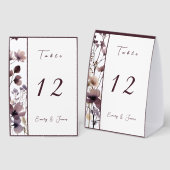 Plaque De Table Red Blush Floral Wedding Elegant  (Recto/verso)
