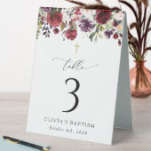 Plaque De Table Red Flowers, Pink Flowers, Baptism Table Numbers (En SItu (Tableau))