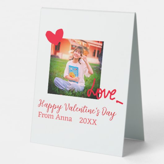 Plaque De Table Red heart love heureuse Sainte-Valentin ajouter ph (Verso)