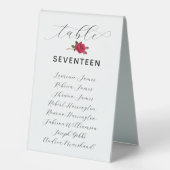 Plaque De Table Red Rose Wedding Reception Table Seating (Recto)