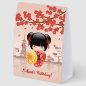 Plaque De Table Red Sakura Kokeshi Doll Japanese Geisha (Arrière)