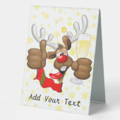 Plaque De Table Reindeer Drunk Funny Caractère de Noël (Recto)