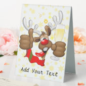 Plaque De Table Reindeer Drunk Funny Caractère de Noël (In SItu (Mariage))