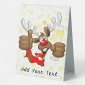 Plaque De Table Reindeer Drunk Funny Caractère de Noël (Verso)