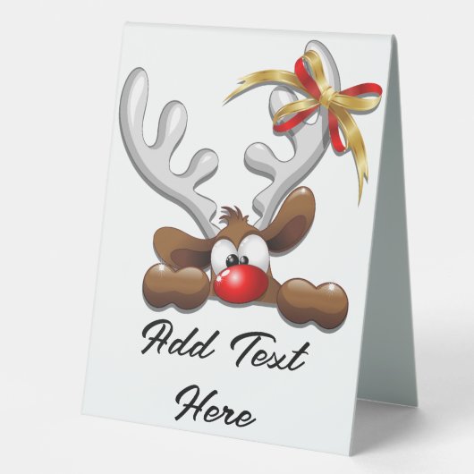 Plaque De Table Reindeer Puzzled drôle Caractère de Noël (Recto)