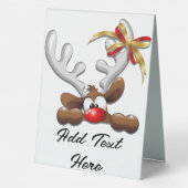 Plaque De Table Reindeer Puzzled drôle Caractère de Noël (Verso)